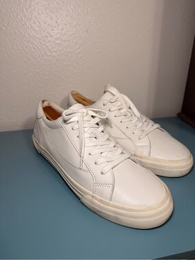 MADEWELL Sidewalk Low Top Unisex Sneakers All White leather Women 11 men 9.5
